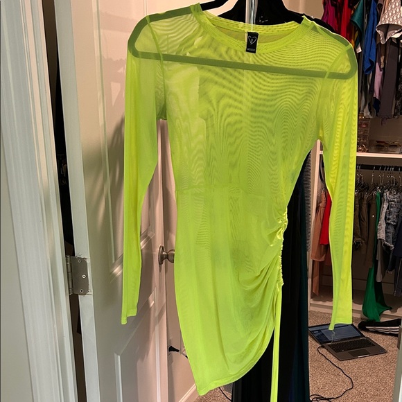 Neon Green Sheer coverup dress - Picture 1 of 2